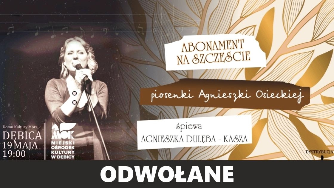  Agnieszka Dulęba-Kasza nie wystąpi w Dębicy